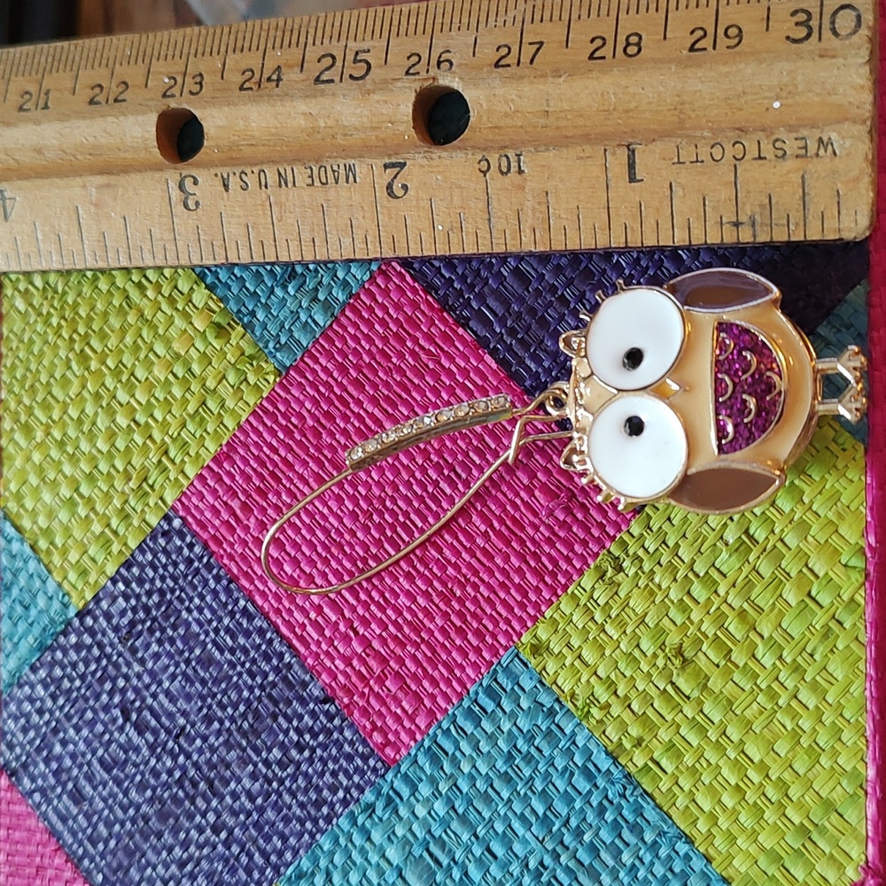 Betsy Johnson Single Owl Earring - Picture 3 of 5
